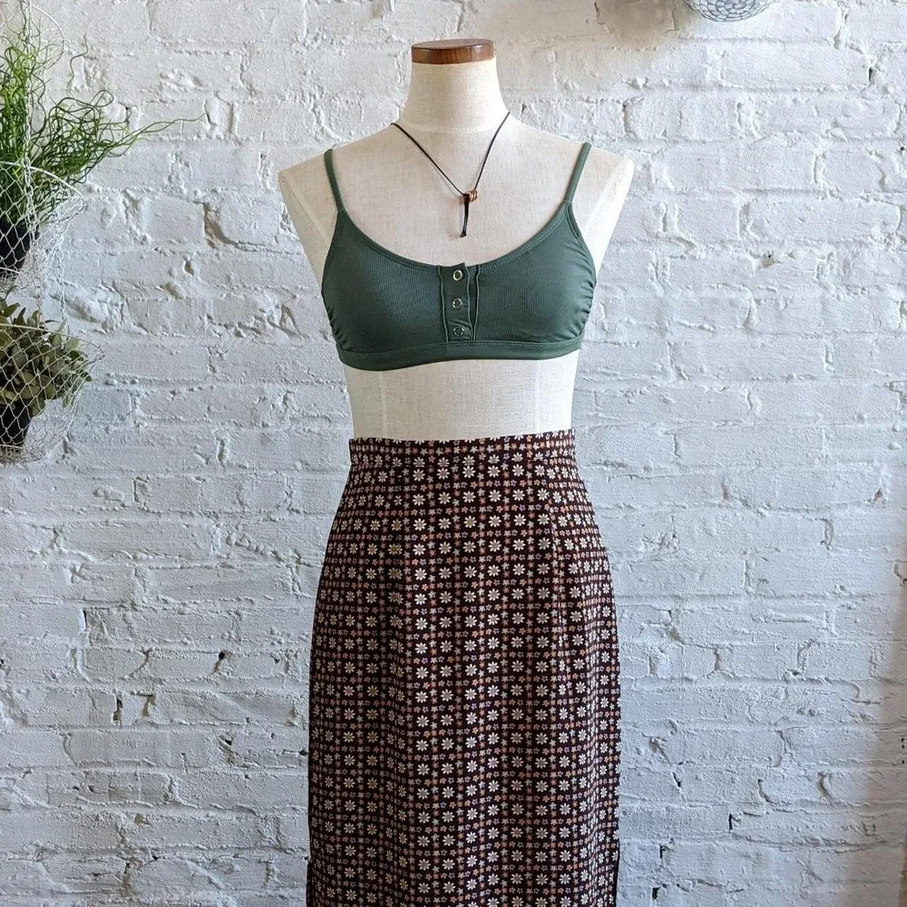 90s does 70s Vintage Floral Ditzy Flower Power Psychedelic Pencil